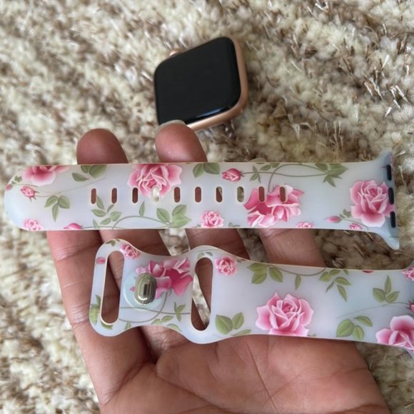 (Only Band) Floral Strap Compatible with Apple Watch Strap 38mm/40mm/42mm/44mm - Picture 2 of 5